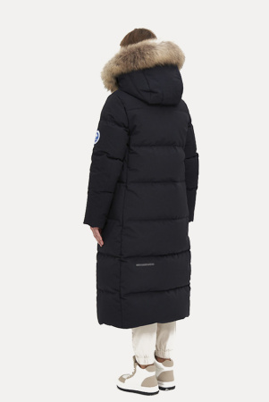 Пальто пуховое Рукка Top Arctic Goose мех Енот (Женский; 46; Темно-Синий)